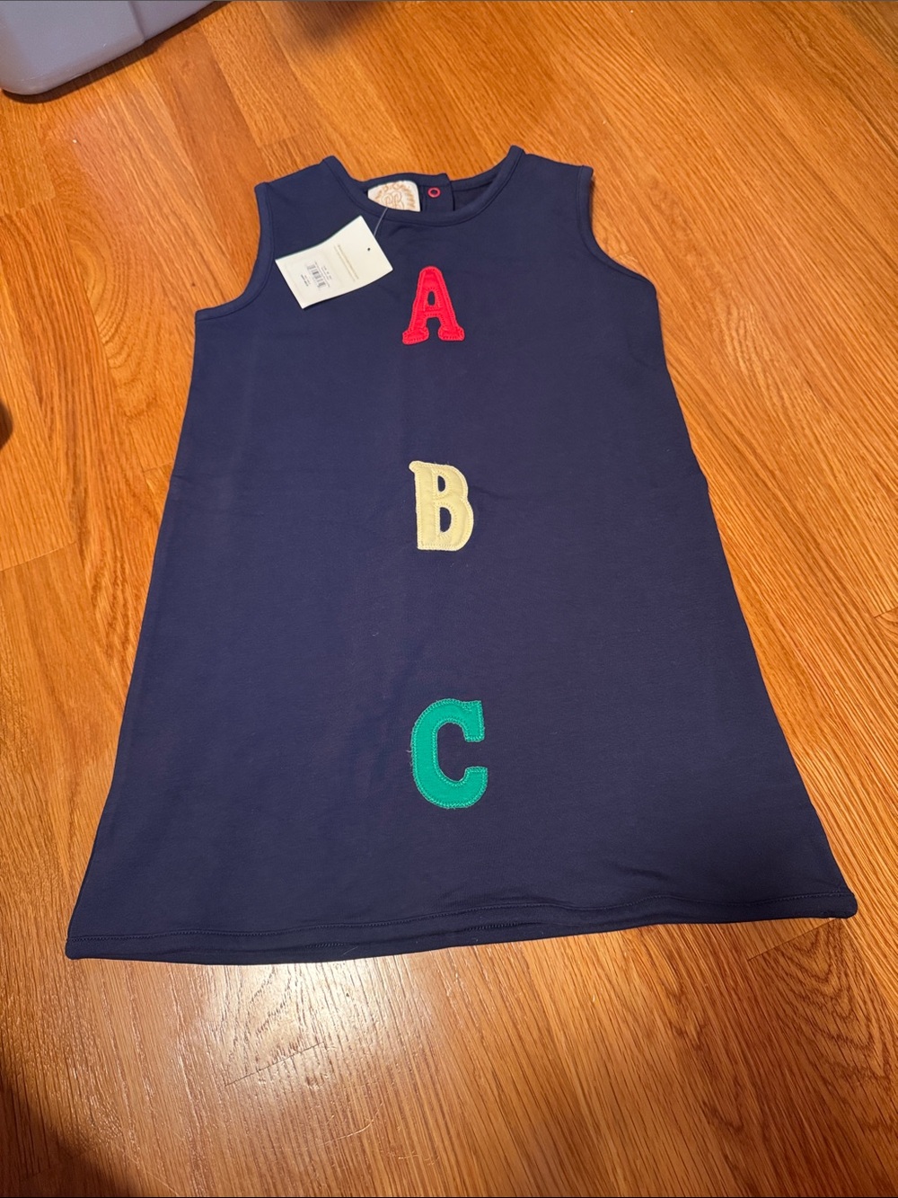 Beaufort Bonnet Navy Sleeveless Dress with ABC Letter Appliques